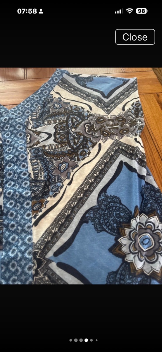 Next Next blouse features a loose fit and a blue paisley pattern.Size 16