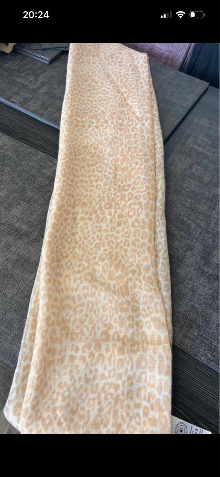 Beige Leopard Print Scarf / Shawl