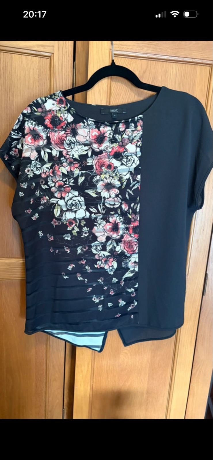 Next Black & Floral Top -size 10