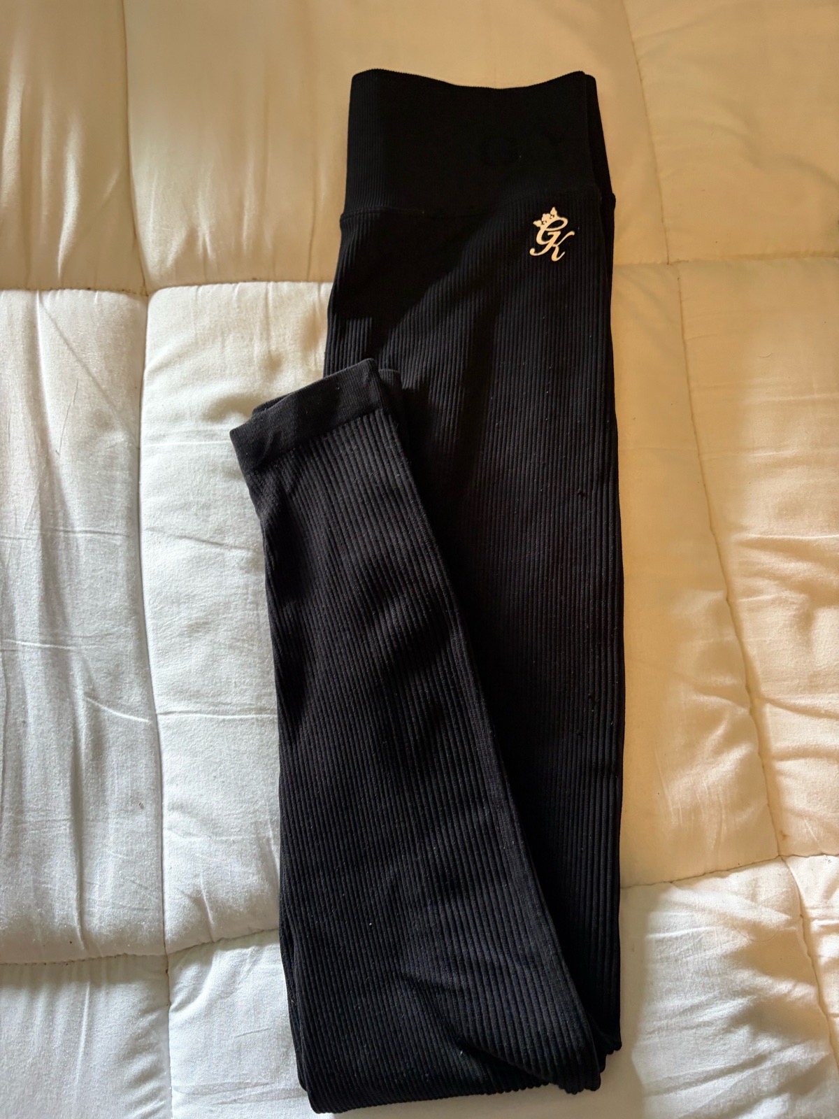 Gym King Black Ribbed Leggings – Size 6–8 – Sculpting Fit