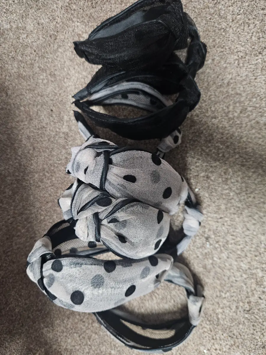 Black & Grey Polka Dot Statement,green  Headband