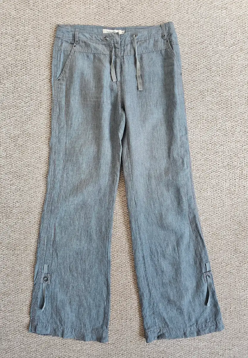 Sandwich Teal Linen Wide Leg Summer Trousers, size 10UK | EU38