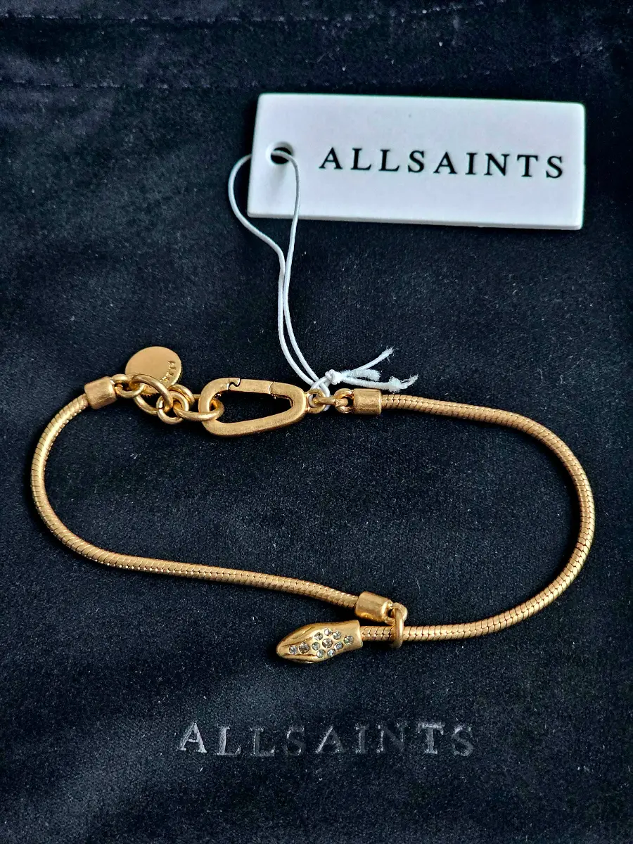 AllSaints Gold Tone Serpent Snake Bracelet