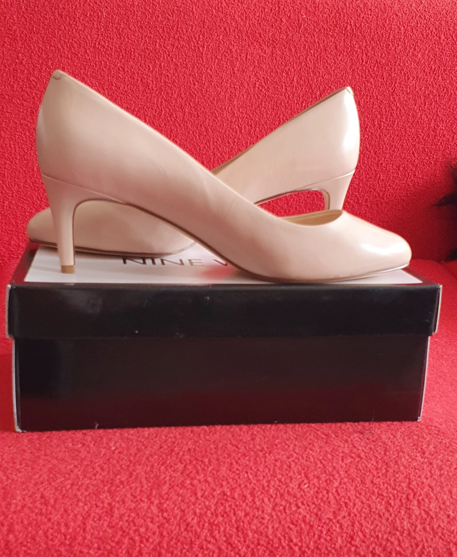 Nine West Kitten Heel Blush Pink Leather court shoes, size 7UK