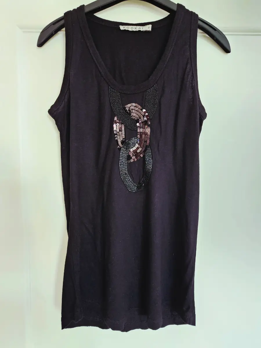 Kookai Black Vest Ladies Top With Embellishment, size S