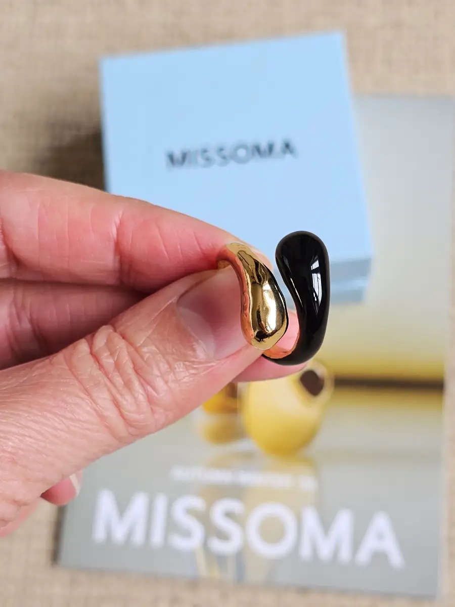 Missoma 18ct gold vermeil Sterling Silver RRP £105 Cross Over Ring, N 1/5