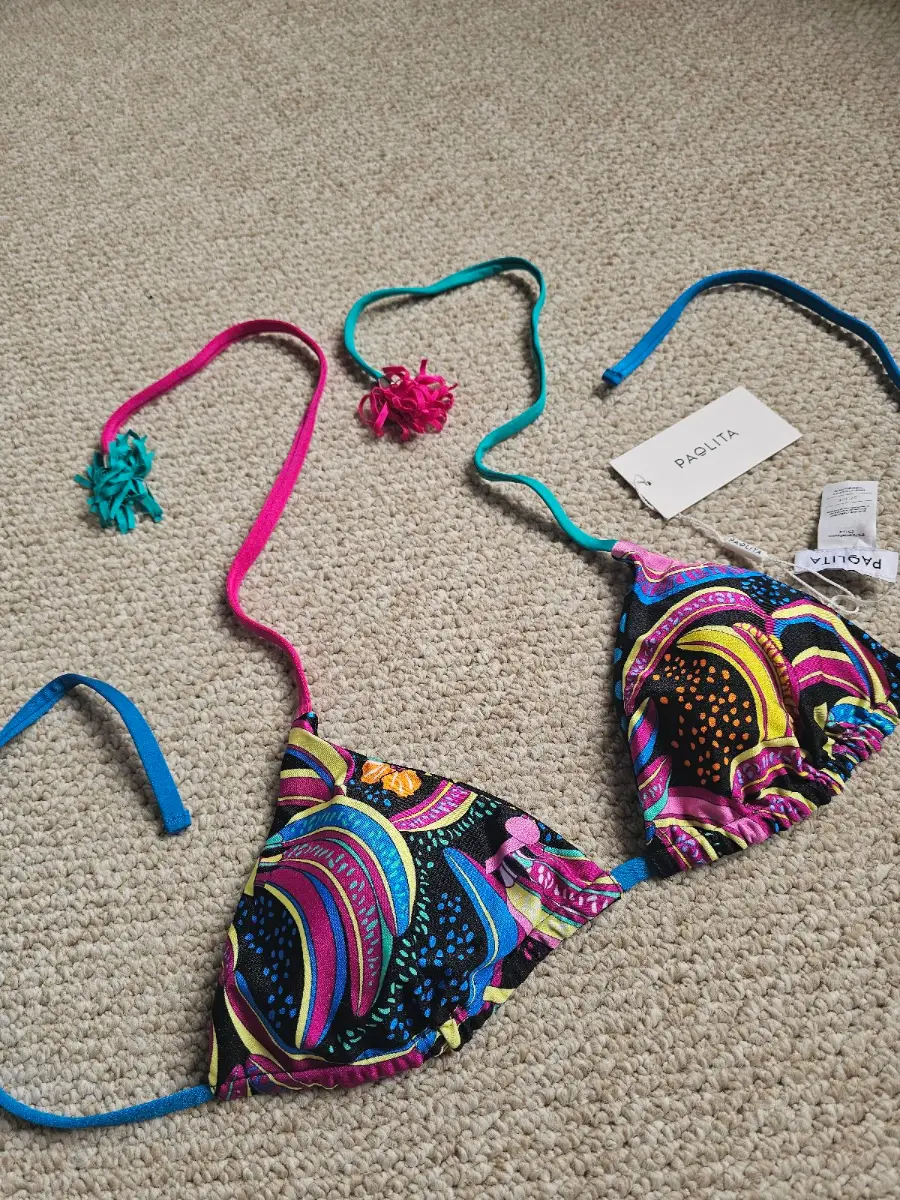 PAOLITA Banana Daiquiri Reversible Samira Bikini Top RRP £125 size S