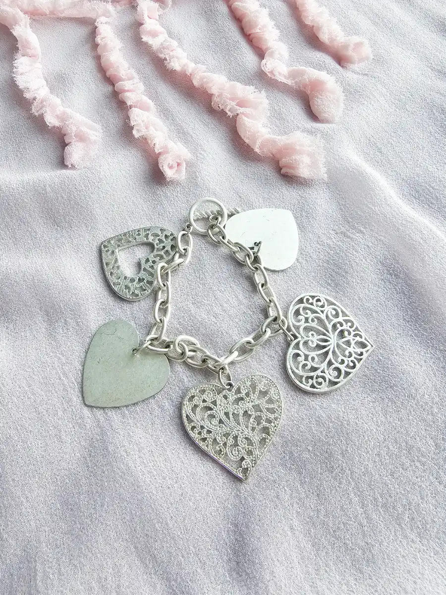 Monet (House of Fraser) Multi Heart Metal Charms Bracelet