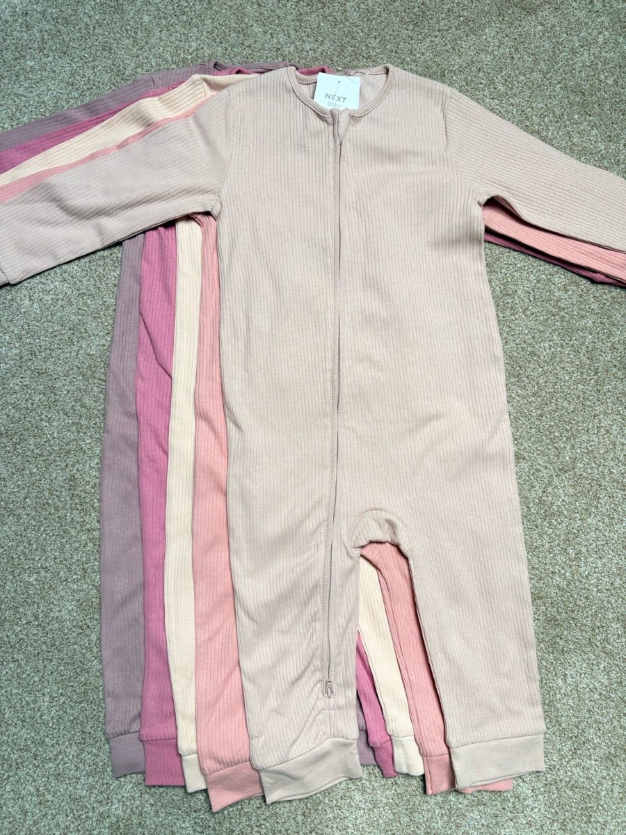 NEXT 5 pack baby toddler girl footless zip sleepsuits