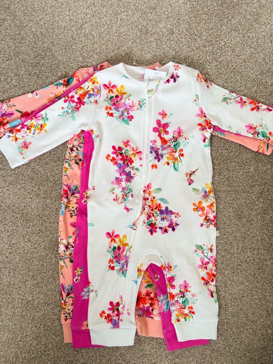 NEXT 3 pack pretty sleepsuits