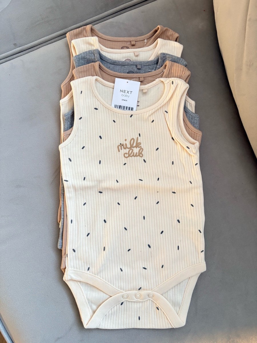 NEXT Baby boy 5 pack sleeveless bodysuits