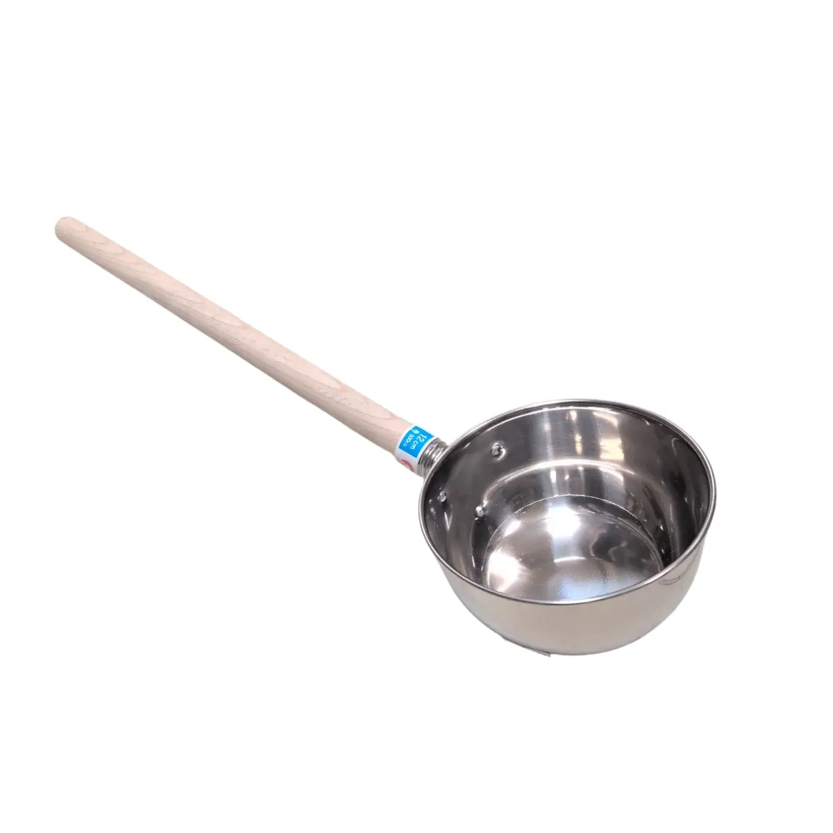 Koinu Japanese Water Scoop Ladle 500ml – Stainless Steel Bowl Wooden Handle 48cm