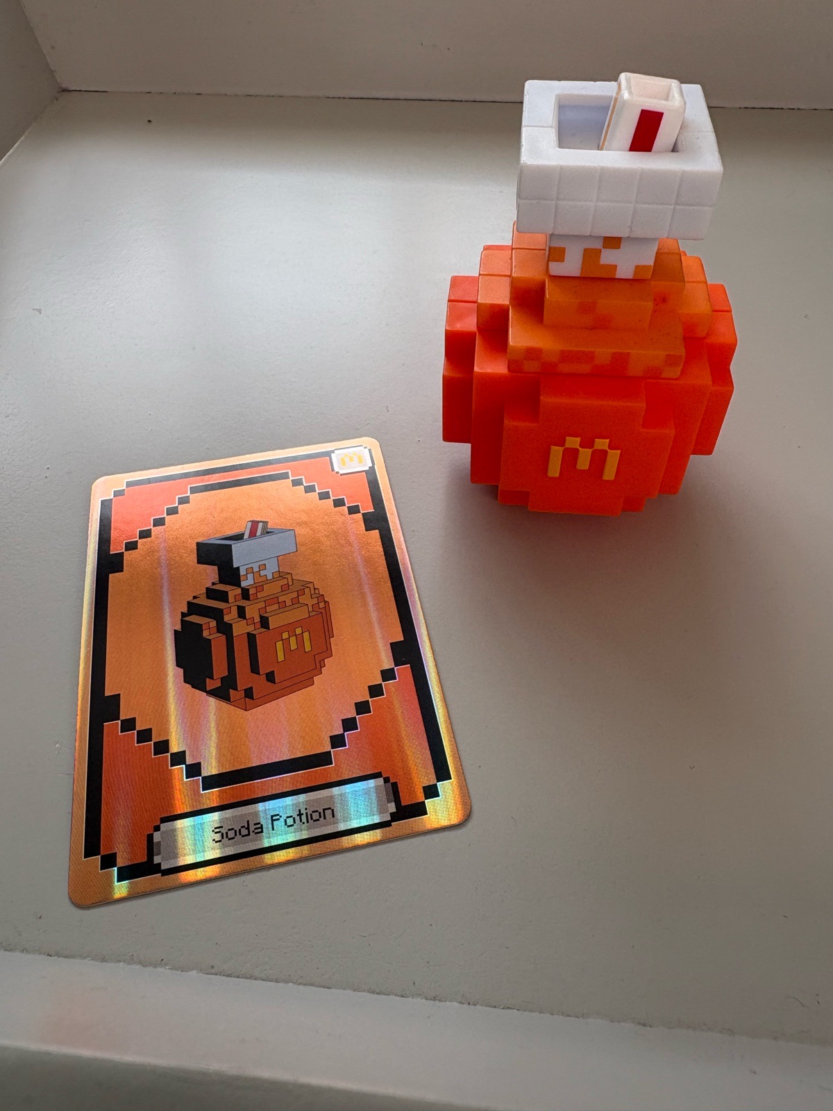 McDonald’s Minecraft toy soda potion with card