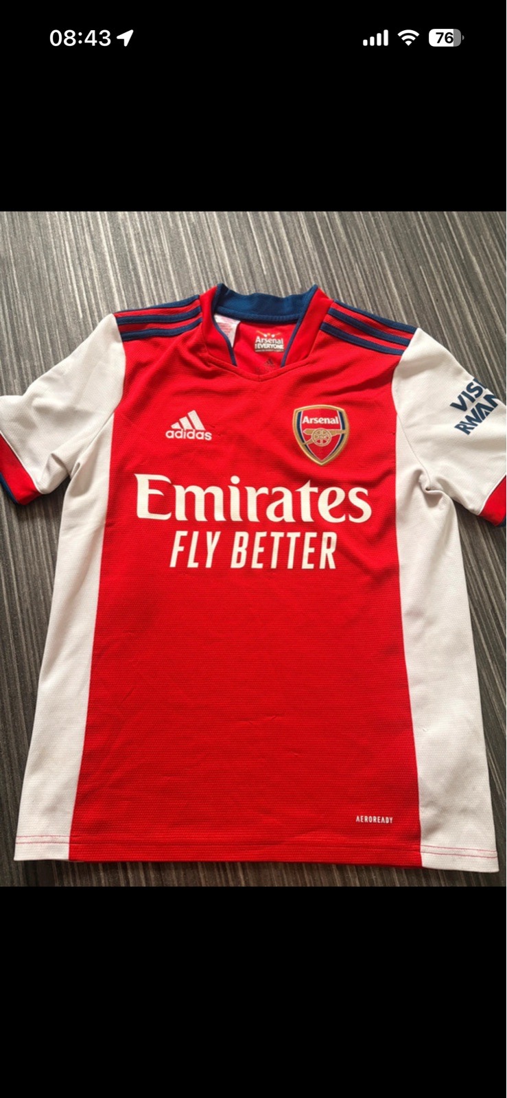 Official adidas Arsenal football club home shirt top 2021/2022 season