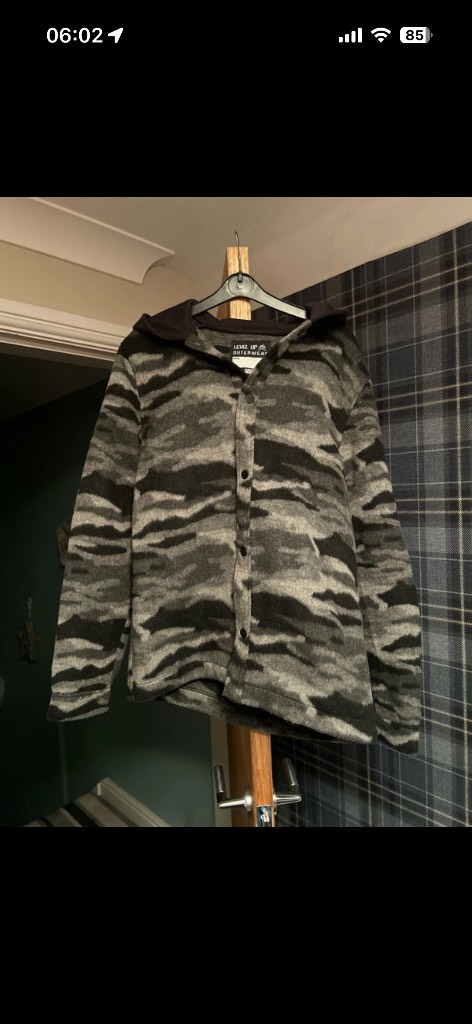 F&F Camouflaged fleeced hoodie hoody top jumper jacket shirt
