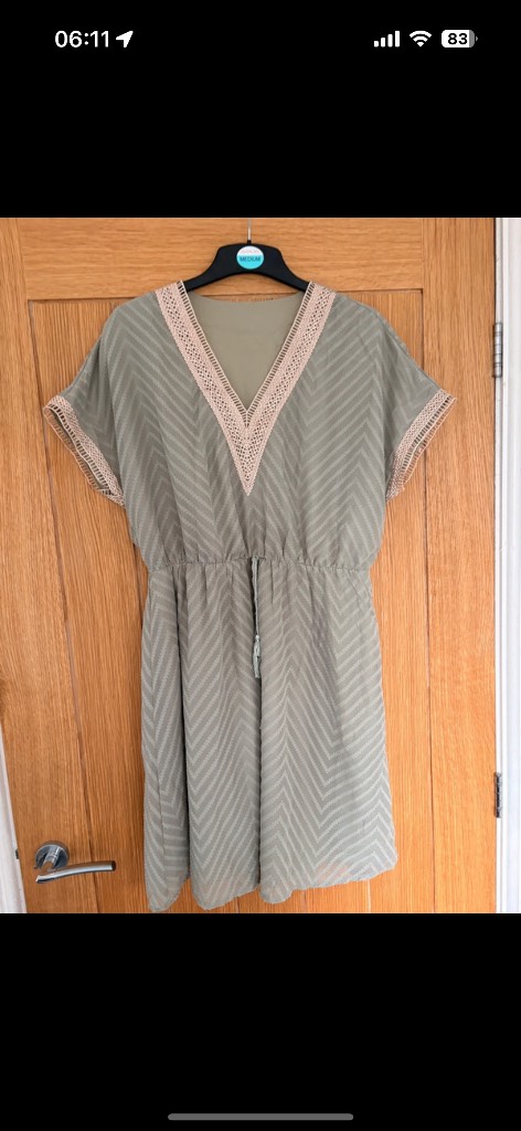 Shein Frenchy Women's Short Sleeve Textured Detail Dress