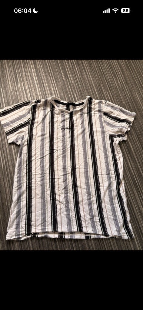 Boys George black and white striped short sleeve tshirt age 12-13 years