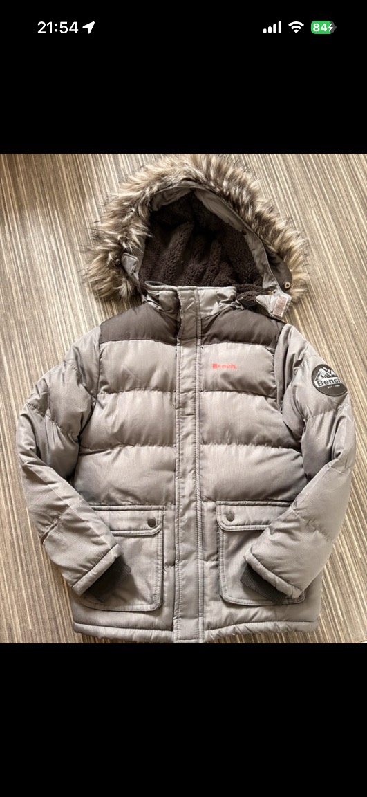 Bench thick padded fleeced lined fur hood hooded winter duffle coat jacket age 13 years