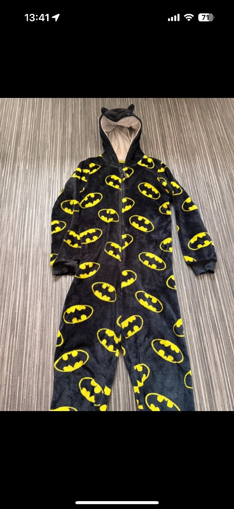 M&S soft Fluffy fleecy Batman onesie age 9-10 years