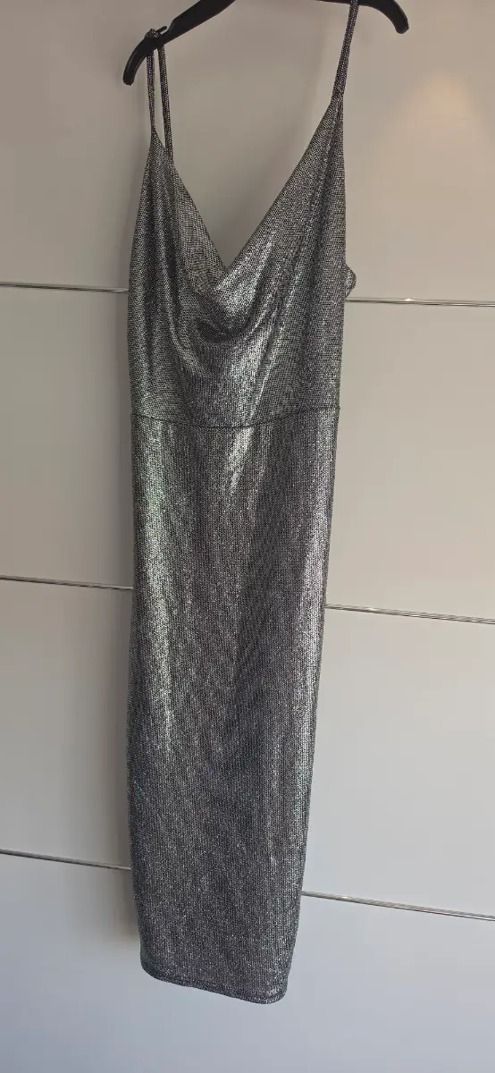 Quiz silver glitter dress