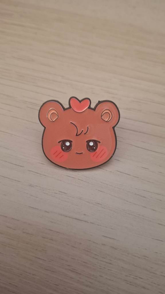 Ateez Aniteez JJONGbear Jongho's character pin badge.