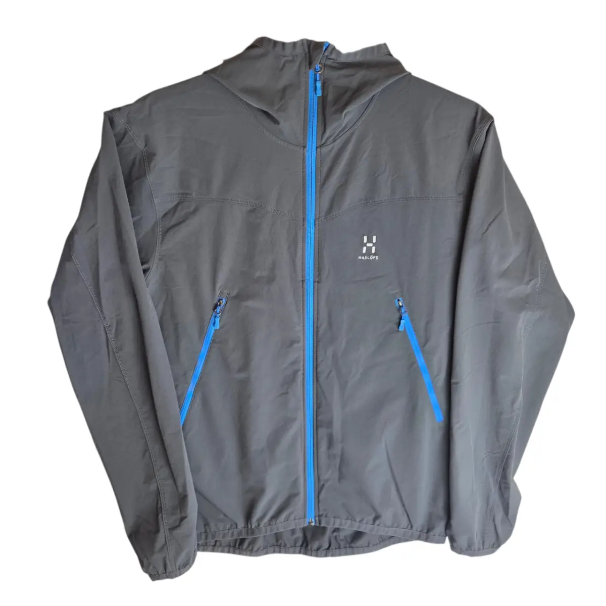 Haglöfs Natrix BOA Jacket Mens Large Grey Blue Softshell Outdoor Hiking Walking