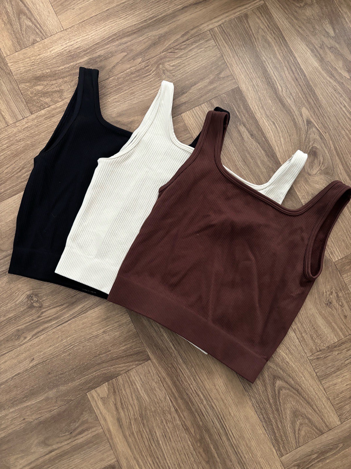 Set of three crop vests