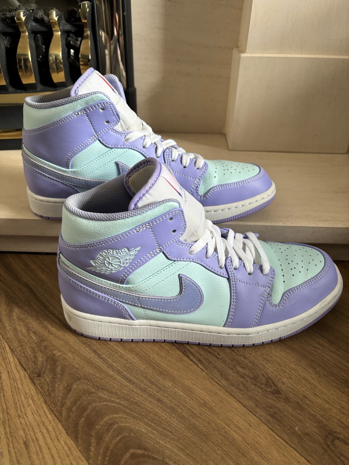 Nike Jordan Mids - pastel blue and purple