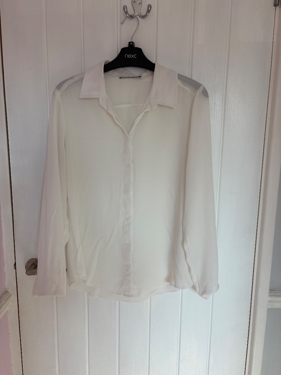 Atmosphere White Sheer Shirt Size 12