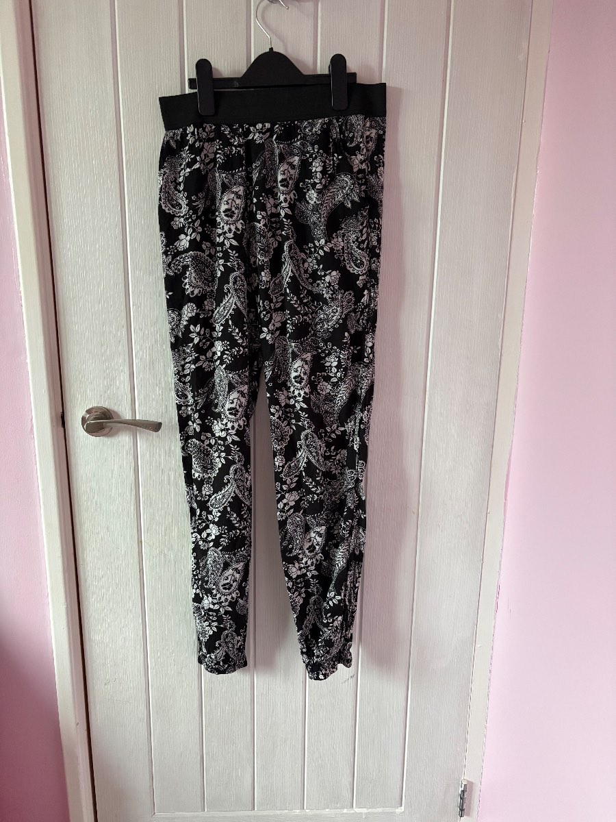 Select Black & White Paisley Trousers