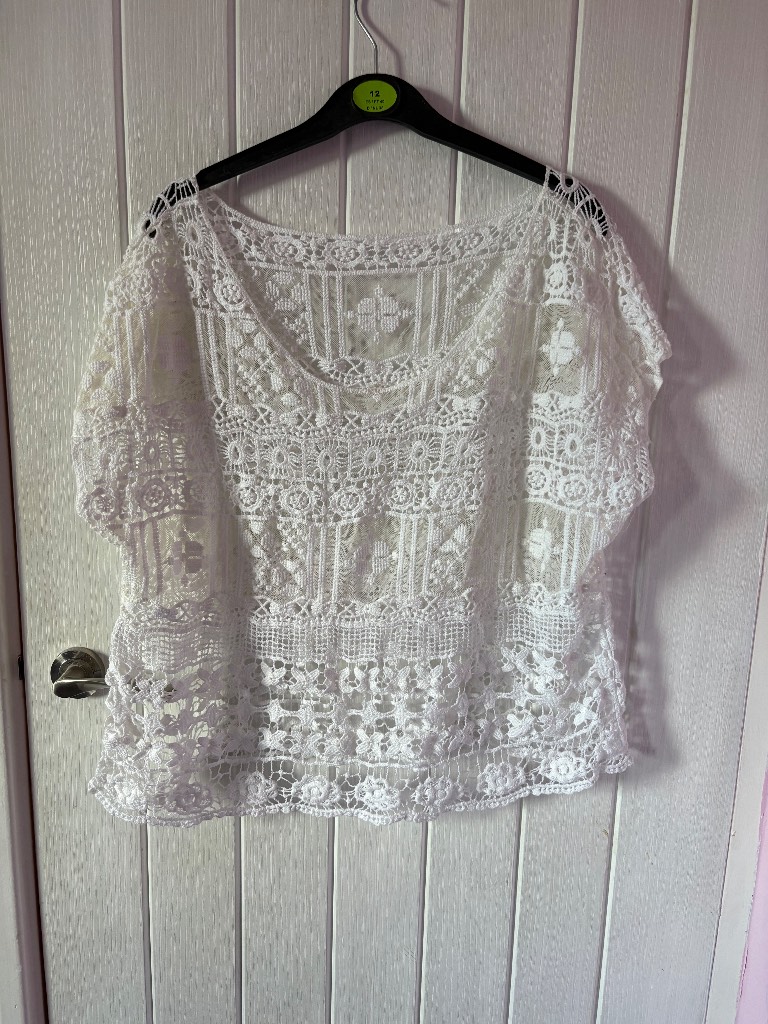 White Lace cover up  Top