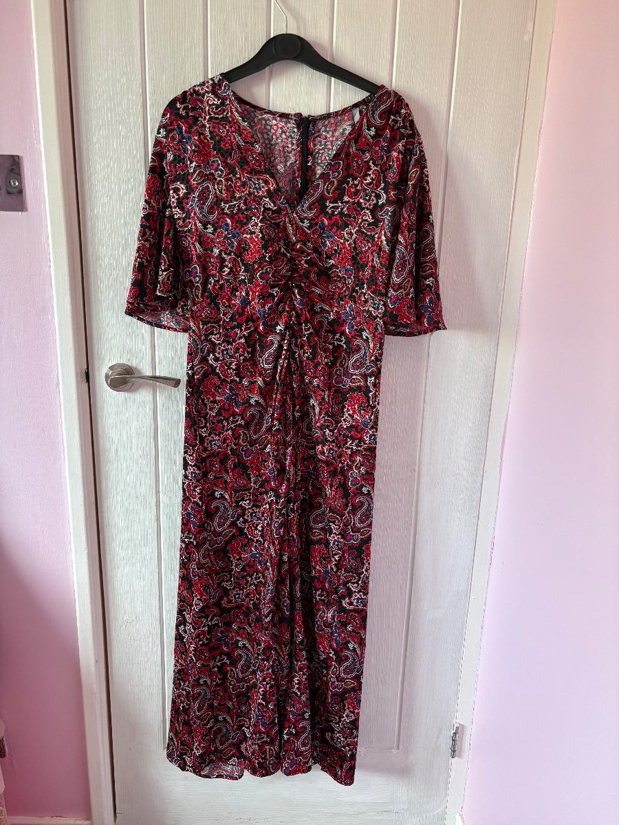 Next red and black paisley maxi dress