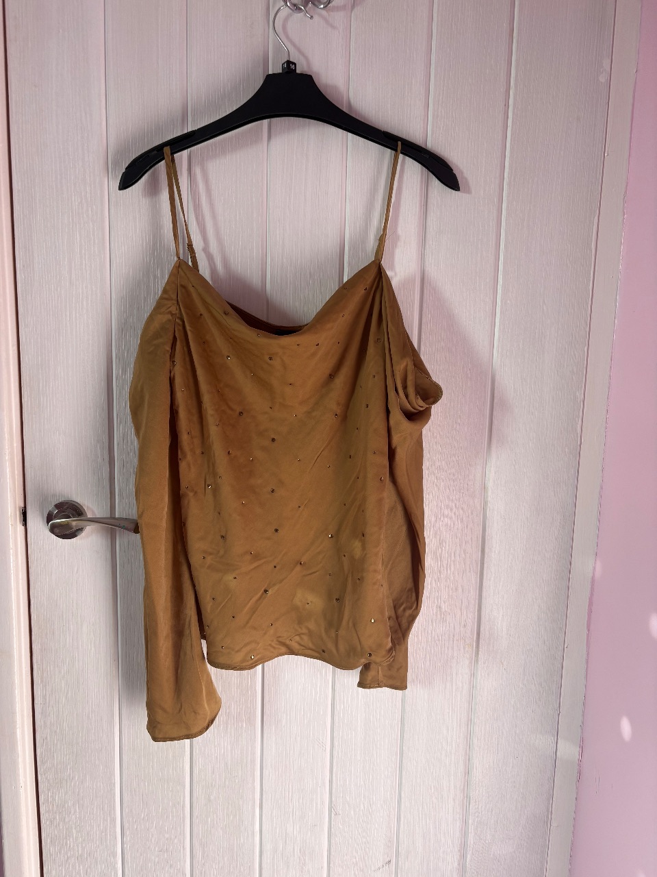 River island Gold Cowl Neck Cami Top