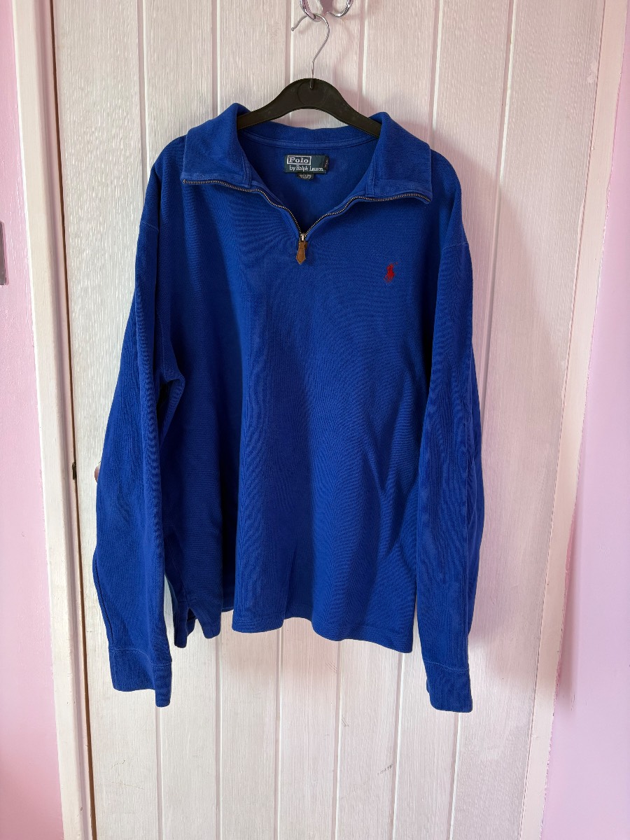 Ralph Lauren Blue Zip neck Jumper
