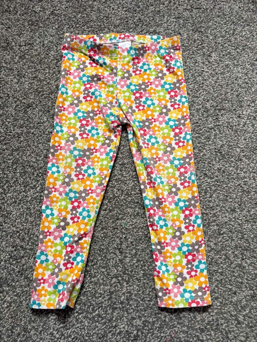 M&S Floral Leggings 18–24 Months – Cotton Stretch – Good Condition