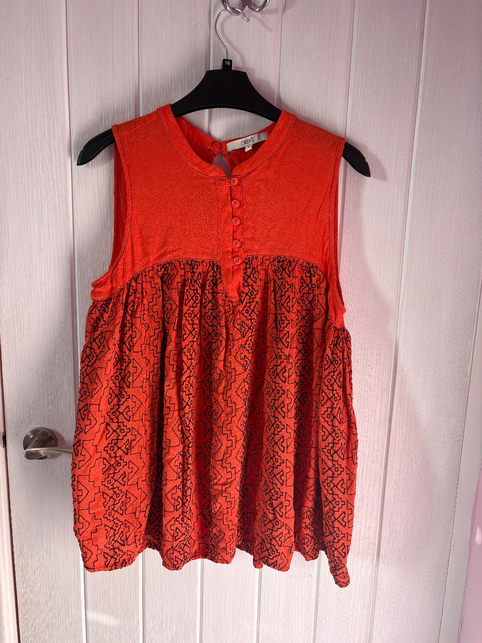 Next Orange and black Sleeveless Top