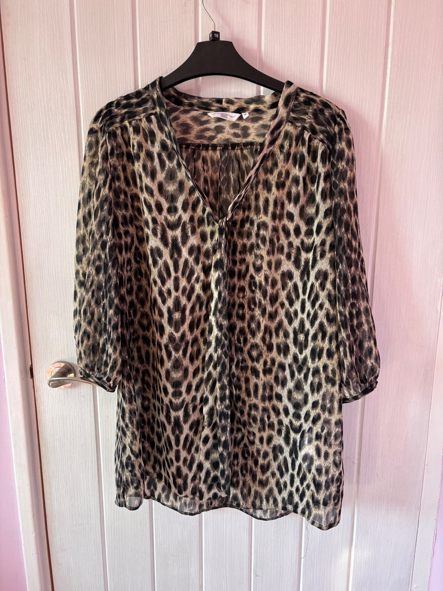 New look sheer leopard print top