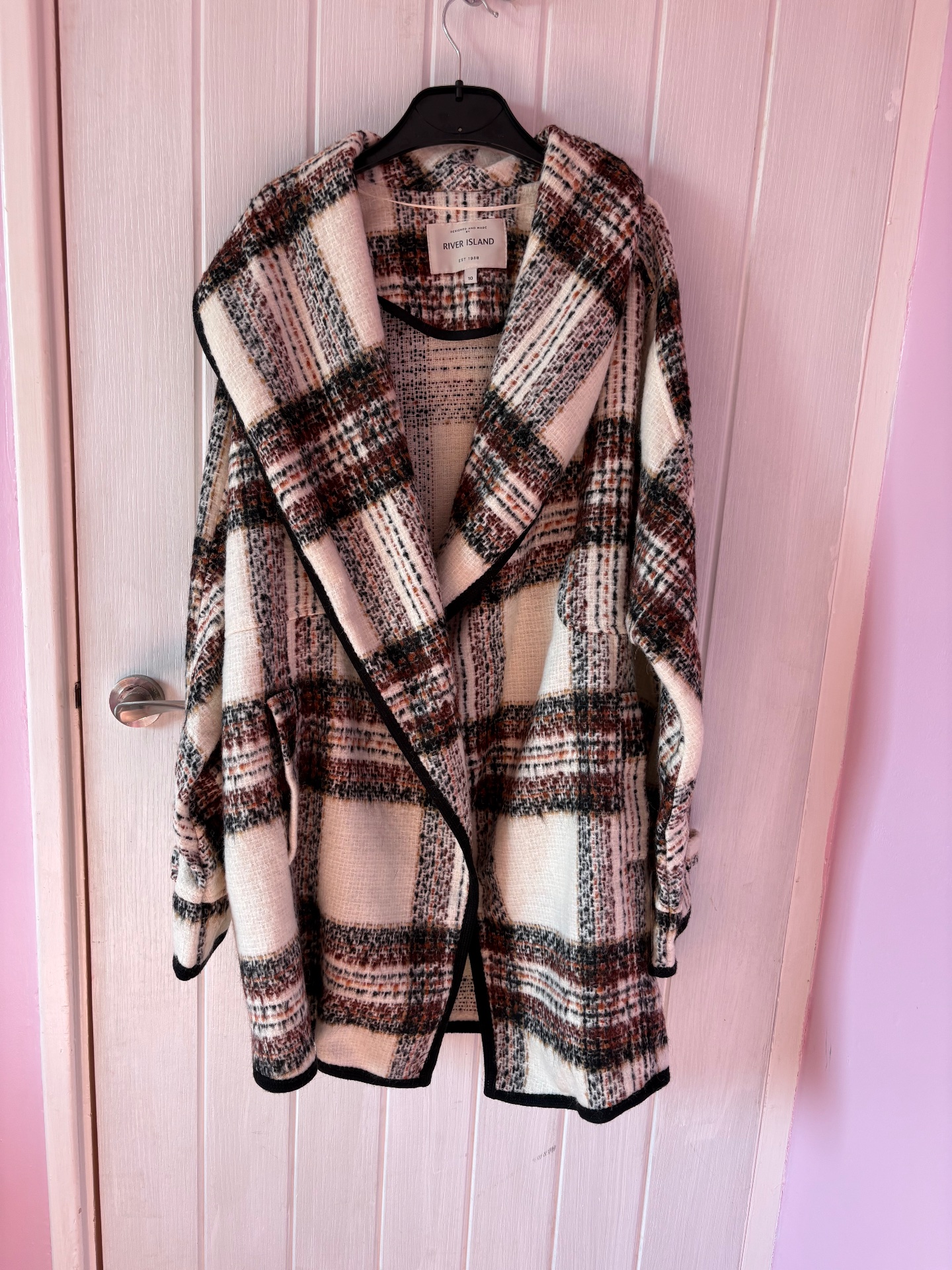 River island checked coat