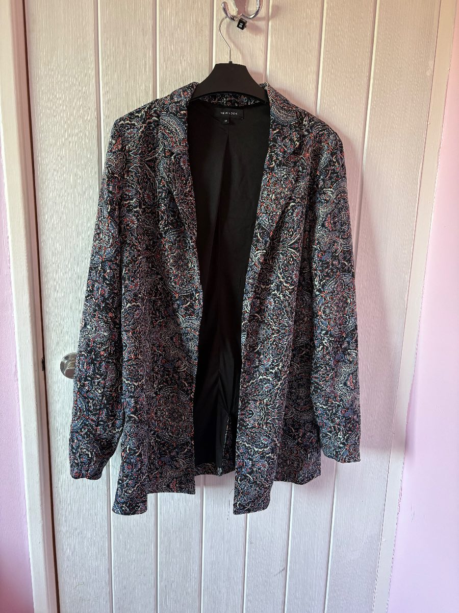 New Look Multicoloured Patterned Blazer Size 12 Nwot