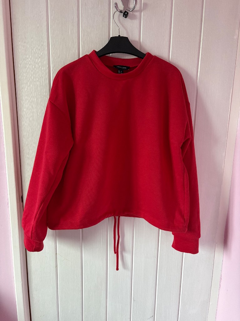 Bright Red New Look Cropped Sweatshirt – UK M
