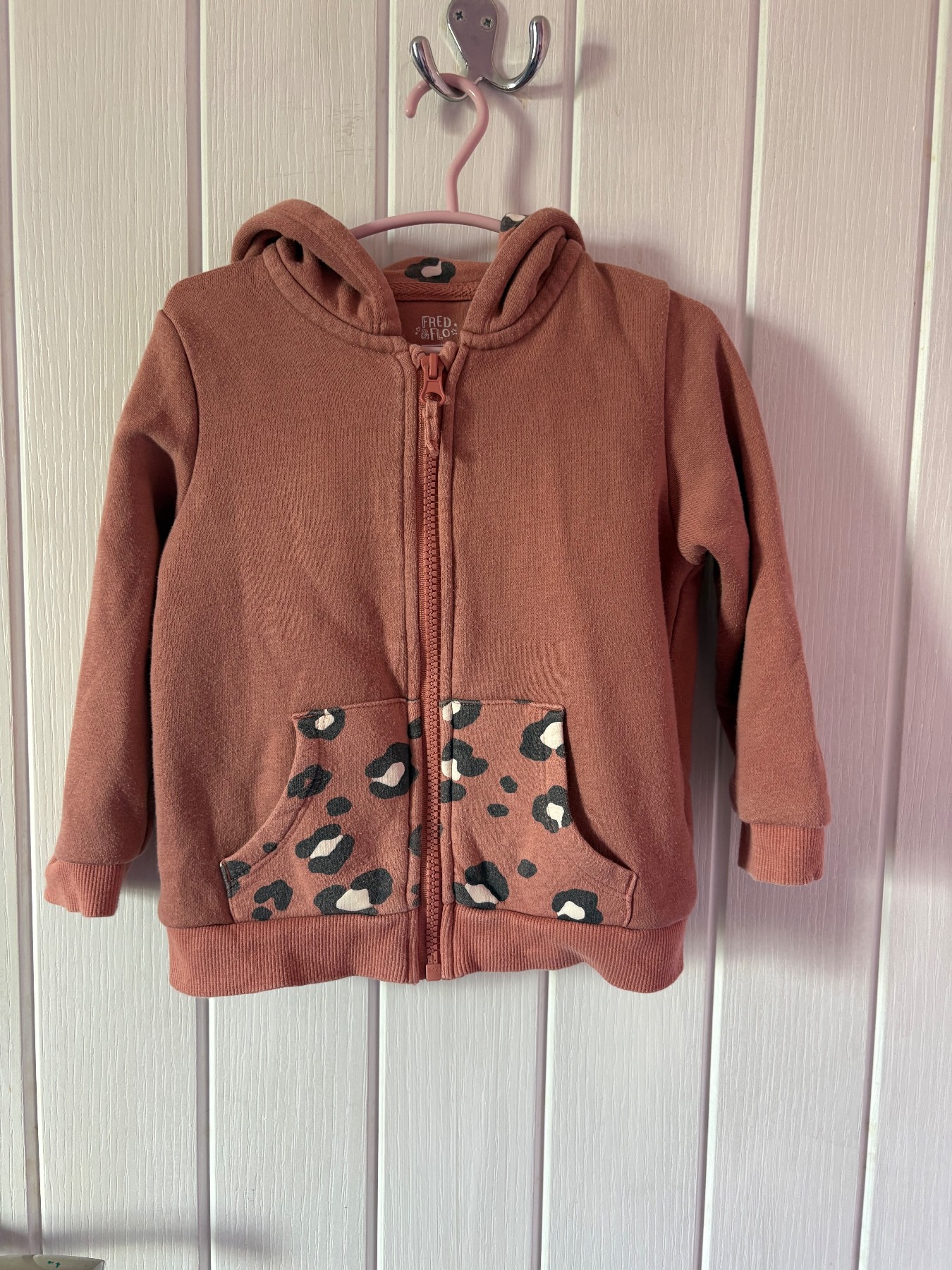 F&F Coral Zip-Up Hoodie 18-24 Months Good Condition