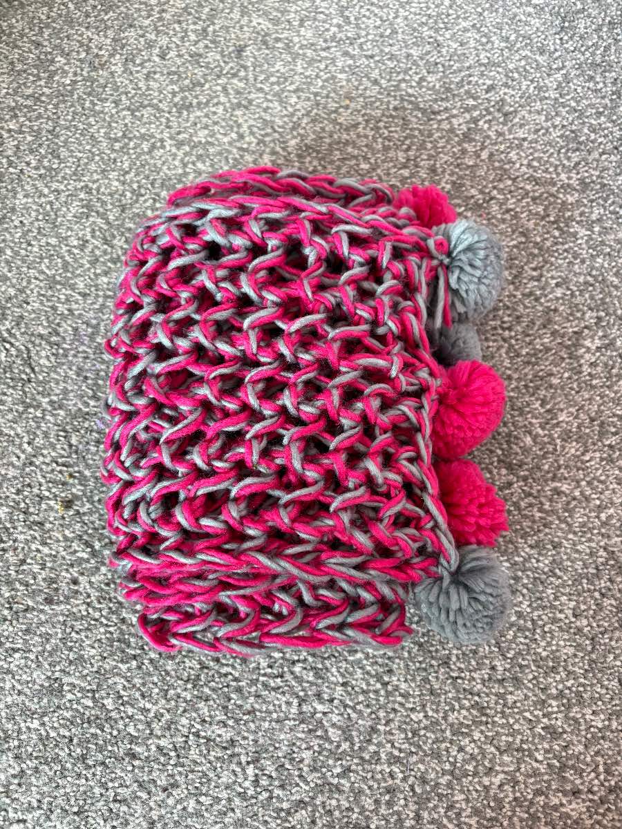 Pink & Grey wooly Scarf