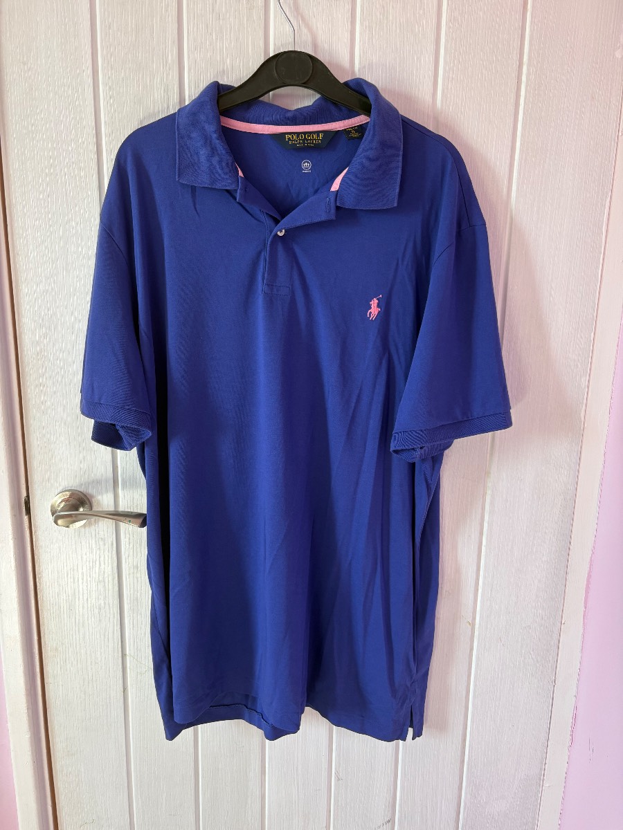Ralph Lauren blue and pink polo shirt