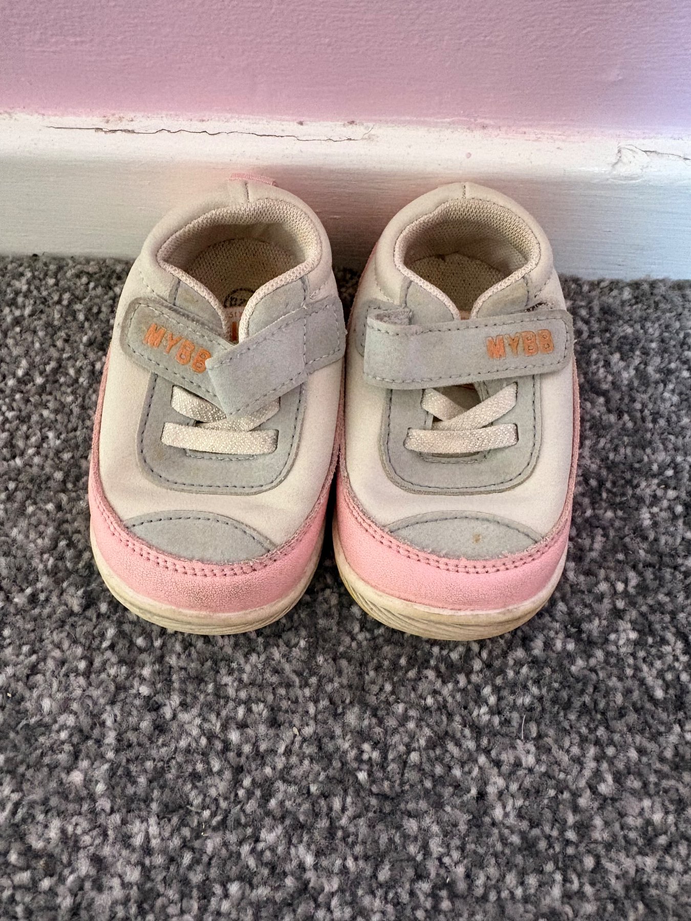 White and rose trainers size 120