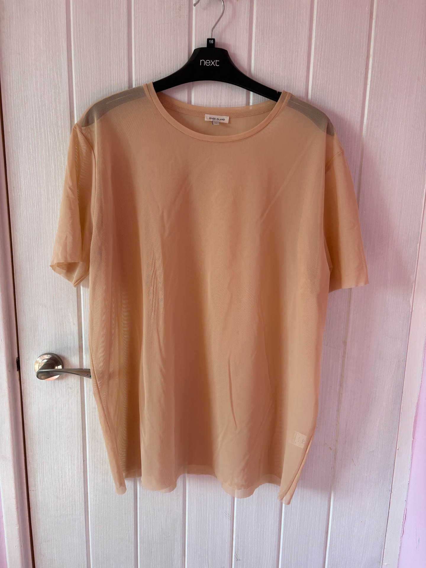 River island sheer nude top