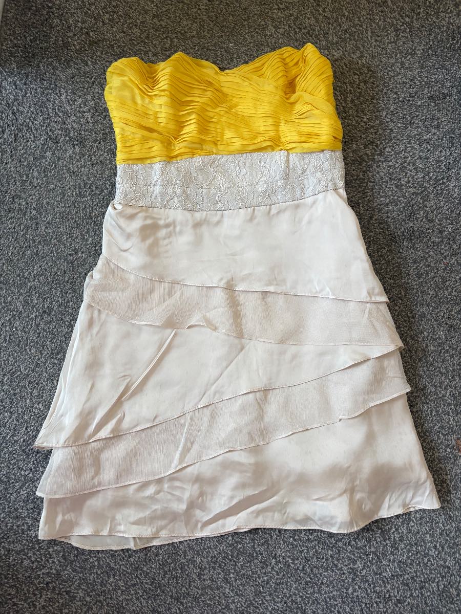 Coast yellow and champagne Strapless  Dress
