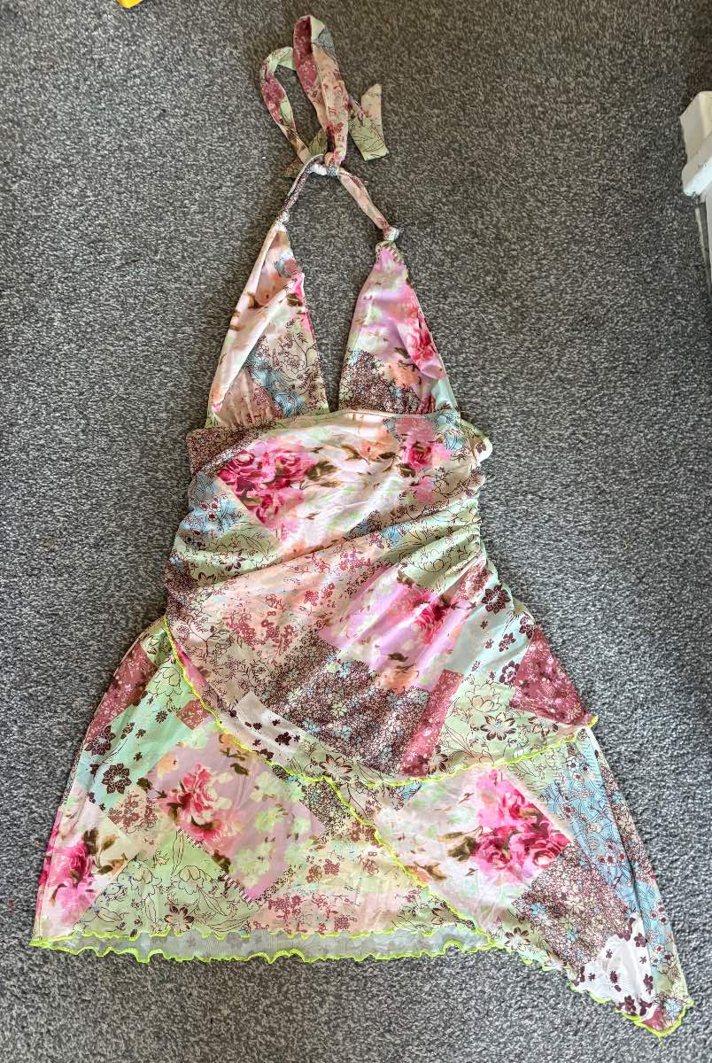 SHEIN Halterneck Patchwork Dress – Size L (NWOT)