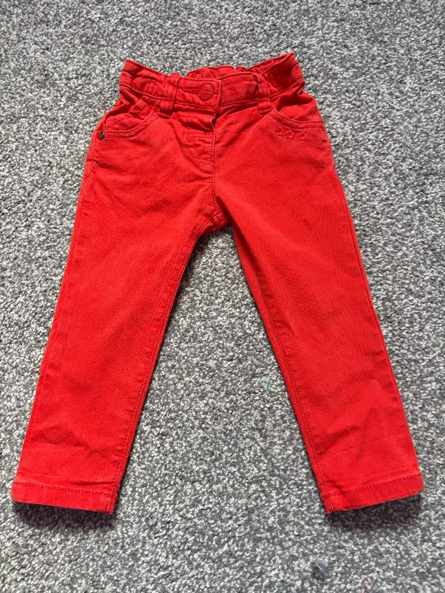 Next red jeans 9-12 months