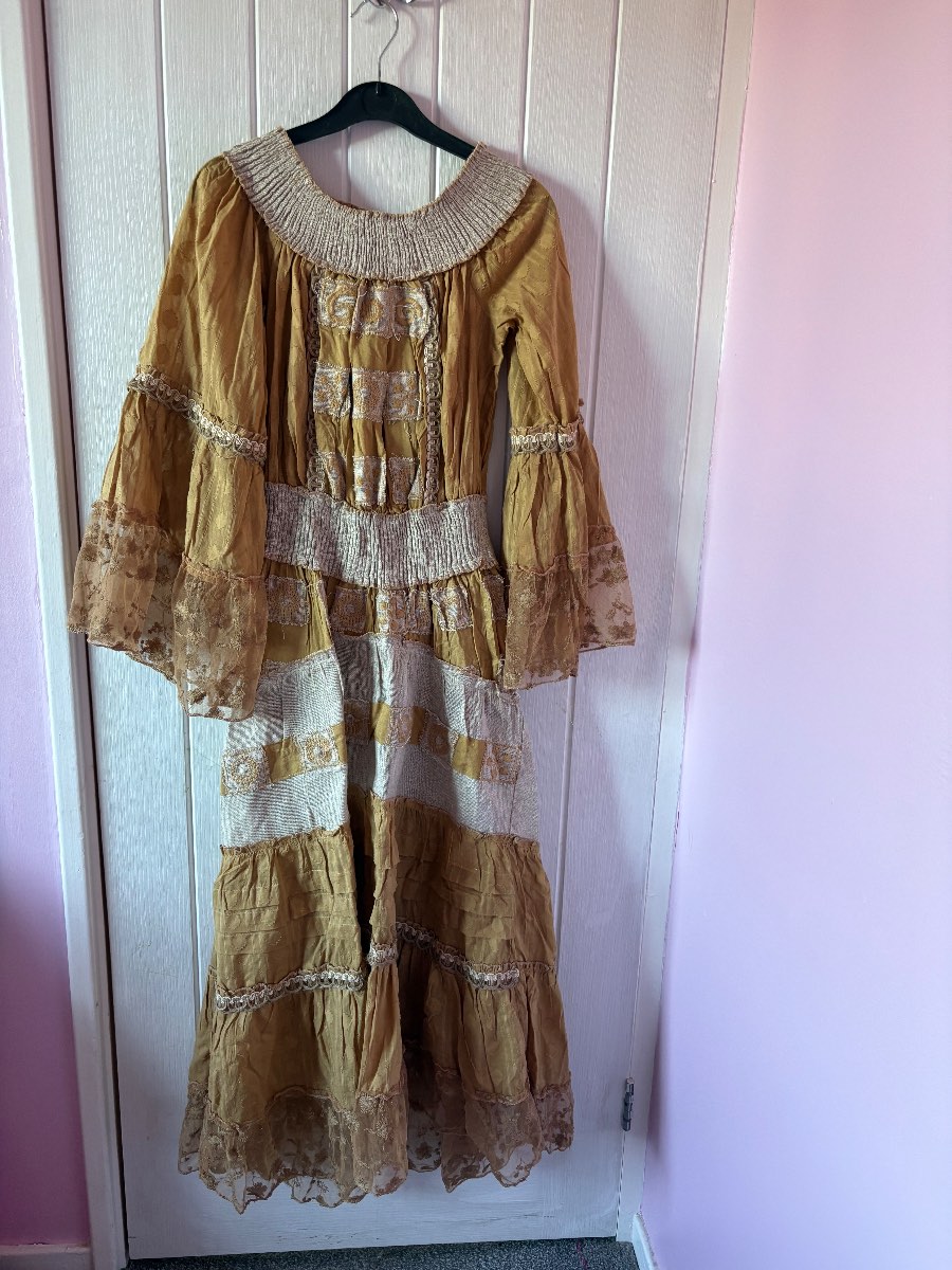 Papa Pia tan Off Shoulder Dress