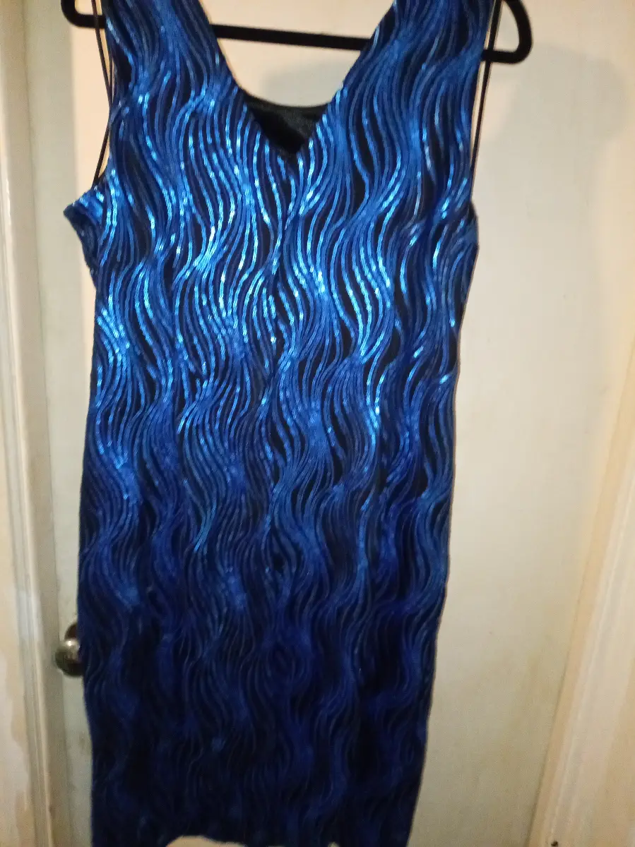 Gorgeous metallic blue cockatiel dress